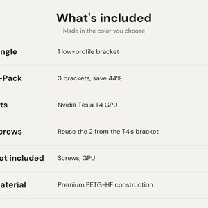 Nvidia Tesla T4 Low Profile Bracket: Vented PCIe Bracket for Low Profile Servers, Single or 3-Pack image 5