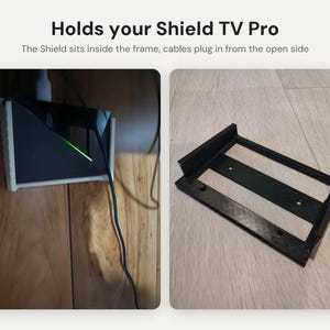 Nvidia Shield TV Pro Wall Mount Frame: Full Cradle Holder, Screw or 3M Tape Install, Wall or Behind TV immagine 2