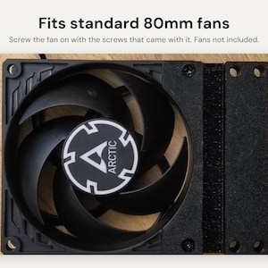 Par de soportes para ventiladores Lian Li A3 mATX de 80 mm: Montaje desplazado para refrigeración de GPU cuando las tarjetas gráficas gruesas bloquean los ventiladores inferiores. imagen 4