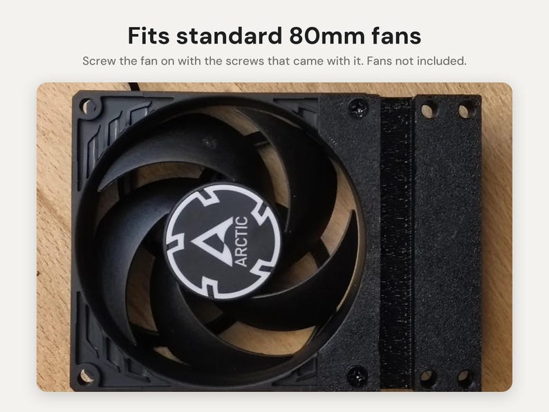 Par de soportes para ventiladores Lian Li A3 mATX de 80 mm: Montaje desplazado para refrigeración de GPU cuando las tarjetas gráficas gruesas bloquean los ventiladores inferiores. imagen 4