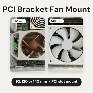 PCI Slot Fan Mount for 92, 120 or 140mm Fans: HBA and NIC Expansion Card Cooling image 1