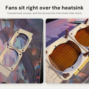 Nvidia Tesla P4 Fan Shroud: Dual 60mm Fan Cooling Cover for Noctua NF-A6x25 or Any 60mm Fan image 3