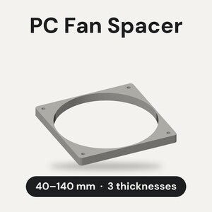 PC Fan Spacer: 40, 60, 80, 92, 120 and 140mm Fan Riser in 5, 10 or 15mm for Radiator and Case Fan Clearance