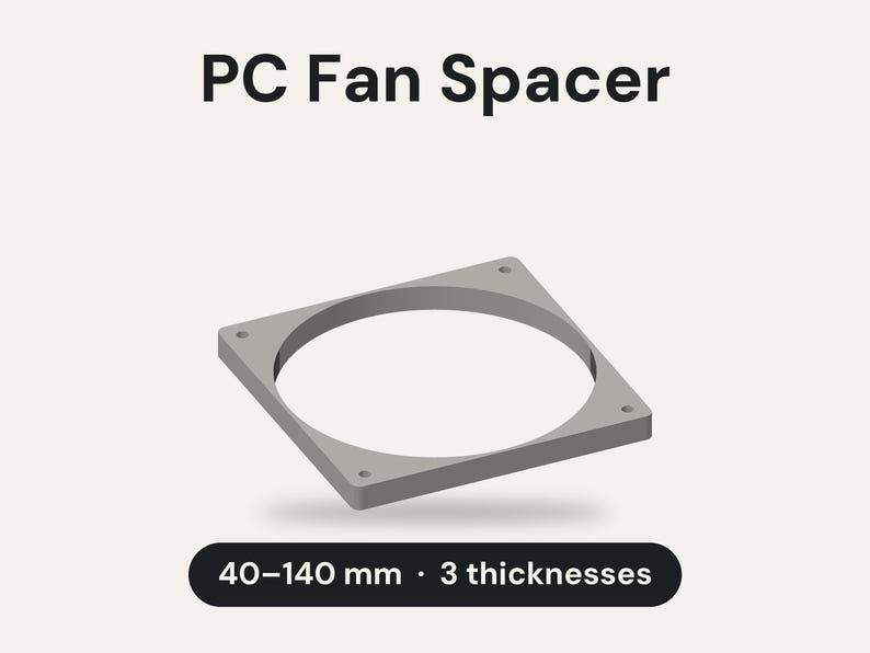 PC-ventilatorafstandhouders: ventilatorverhogers voor 40, 60, 80, 92, 120 en 140 mm ventilatoren in 5, 10 of 15 mm voor voldoende ruimte voor radiatoren en behuizingsventilatoren. afbeelding 1