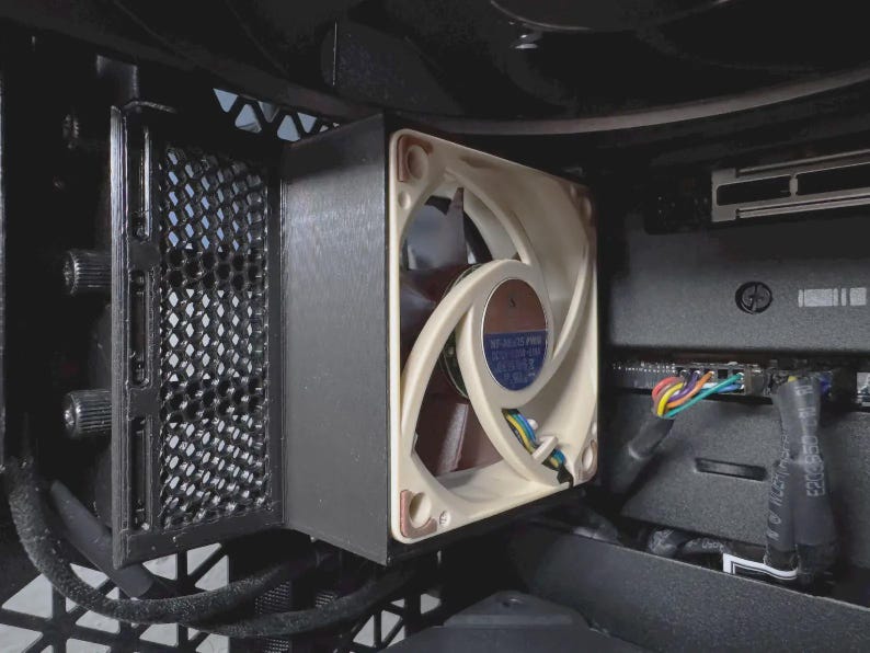 PCI 60mm Fan Mount: 3-Slot GPU Cooling Bracket, Server Cooling Upgrade image 1