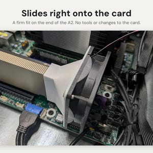 Nvidia A2 Fan Shroud Adapter: 40, 60, 80, 92 or 120mm Fan Cooling Duct for Data Center GPU in a Regular PC image 3