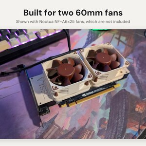 Nvidia Tesla P4 Fan Shroud: Dual 60mm Fan Cooling Cover for Noctua NF-A6x25 or Any 60mm Fan image 2