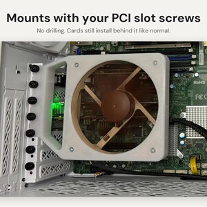 PCI Slot Fan Mount for 92, 120 or 140mm Fans: HBA and NIC Expansion Card Cooling image 4