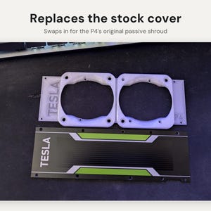 Nvidia Tesla P4 Fan Shroud: Dual 60mm Fan Cooling Cover for Noctua NF-A6x25 or Any 60mm Fan image 5