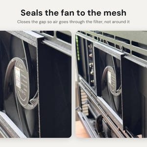 Lian Li A3 mATX 120mm Fan Spacer Pair: Quieter Fans and Better Airflow, Seals Fans to the Mesh Panel, No Screws image 2