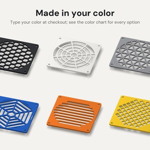 Paquete de 2 rejillas para ventiladores de PC: Cubiertas protectoras para ventiladores de 40, 60, 80, 92, 120 o 140 mm en 8 diseños geométricos, panal de abeja y más. ¡Ahorra hasta un 50%! imagen 5