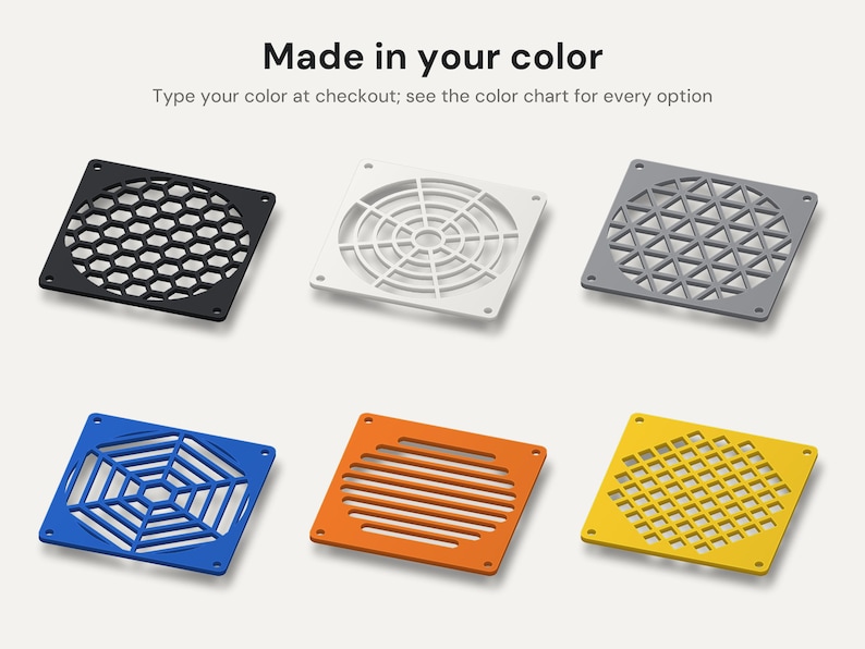 Paquete de 2 rejillas para ventiladores de PC: Cubiertas protectoras para ventiladores de 40, 60, 80, 92, 120 o 140 mm en 8 diseños geométricos, panal de abeja y más. ¡Ahorra hasta un 50%! imagen 5