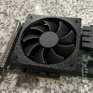LSI 9300-16i Fan Shroud: 92mm Noctua NF-A9x14 Cooler Mount for HBA Card, Homelab and Server Cooling