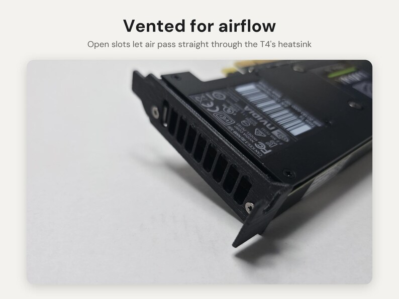 Nvidia Tesla T4 Low Profile Bracket: Vented PCIe Bracket for Low Profile Servers, Single or 3-Pack image 2