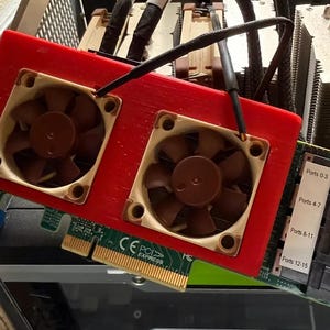 LSI 9305-24i Fan Shroud: Dual 40mm Noctua NF-A4x10 Cooling Duct for HBA Card, Homelab and Server