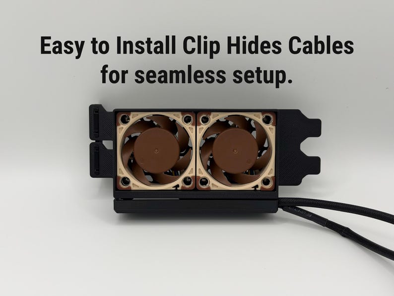PCI Double 40mm Fan Mount: Lower GPU Temps, 2 Slot Bracket, Server Cooling Upgrade image 3