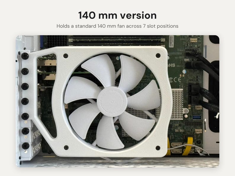 PCI Slot Fan Mount for 92, 120 or 140mm Fans: HBA and NIC Expansion Card Cooling image 6