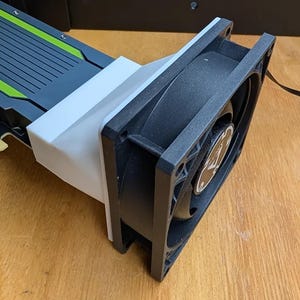 Nvidia Tesla T4 Fan Shroud Adapter: 40, 60, 80, 92 or 120mm Fan Cooling Duct for Data Center GPU in a Regular PC