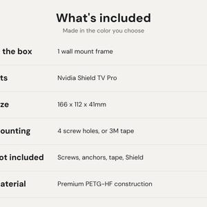 Nvidia Shield TV Pro Wall Mount Frame: Full Cradle Holder, Screw or 3M Tape Install, Wall or Behind TV immagine 5