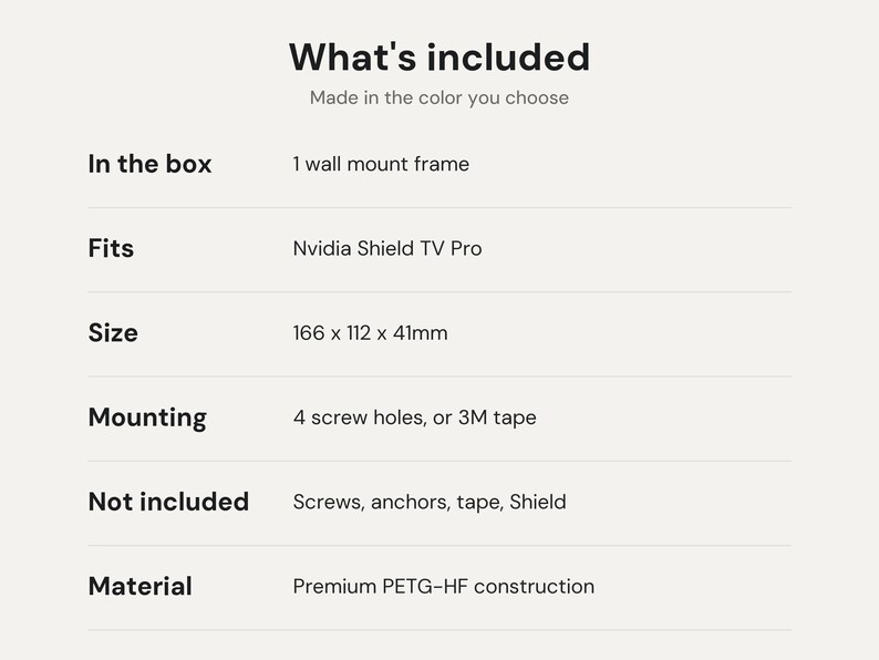 Nvidia Shield TV Pro Wall Mount Frame: Full Cradle Holder, Screw or 3M Tape Install, Wall or Behind TV immagine 5