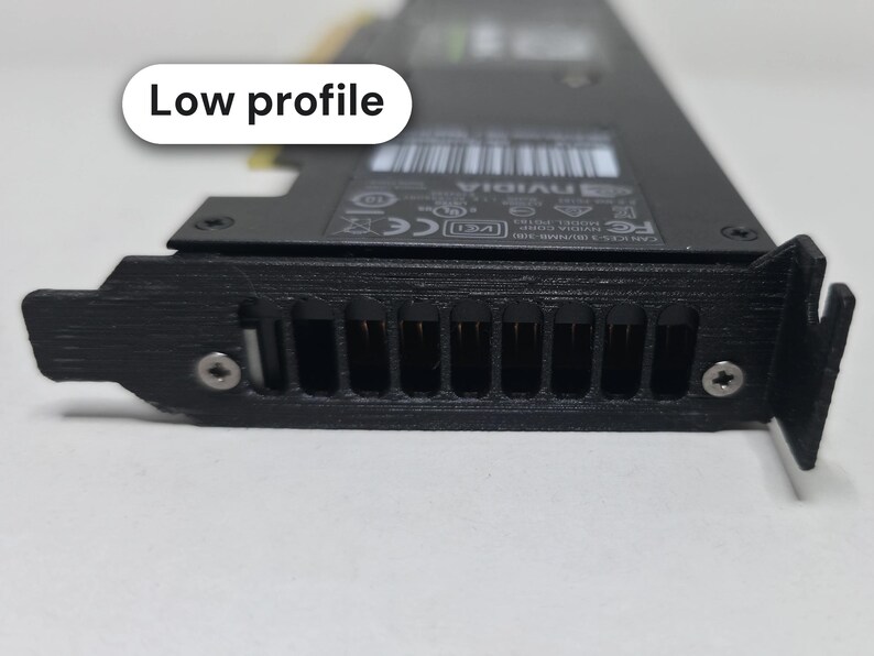 Nvidia Tesla T4 Low Profile Bracket: Vented PCIe Bracket for Low Profile Servers, Single or 3-Pack image 1