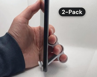 Phone Grip Stand 2-Pack: Pinky Relief Holder and Kickstand for One-Handed Typing, Fits Any Phone or Case