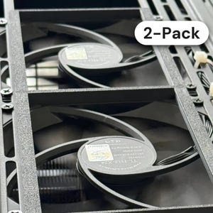 Lian Li A3 mATX 120mm Fan Spacer Pair: Quieter Fans and Better Airflow, Seals Fans to the Mesh Panel, No Screws image 1
