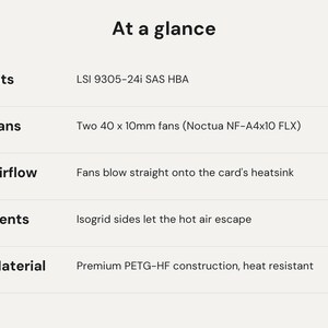 LSI 9305-24i Fan Shroud: Dual 40mm Noctua NF-A4x10 Cooling Duct for HBA Card, Homelab and Server image 5