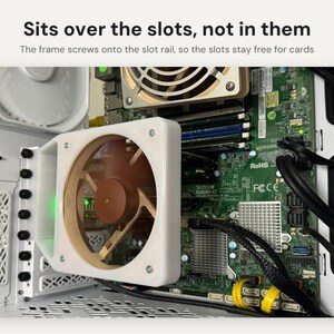 PCI Slot Fan Mount for 92, 120 or 140mm Fans: HBA and NIC Expansion Card Cooling image 5