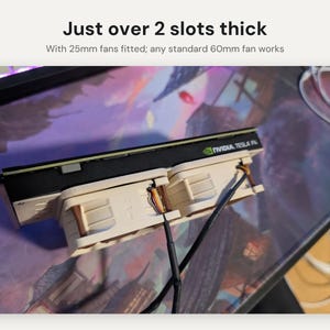 Nvidia Tesla P4 Fan Shroud: Dual 60mm Fan Cooling Cover for Noctua NF-A6x25 or Any 60mm Fan image 4