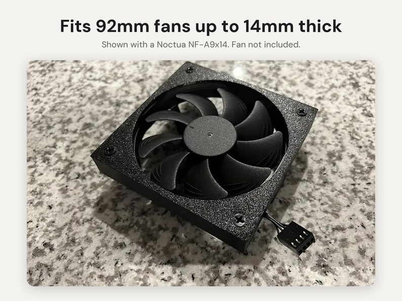 LSI 9300-16i Fan Shroud: 92mm Noctua NF-A9x14 Cooler Mount for HBA Card, Homelab and Server Cooling image 3