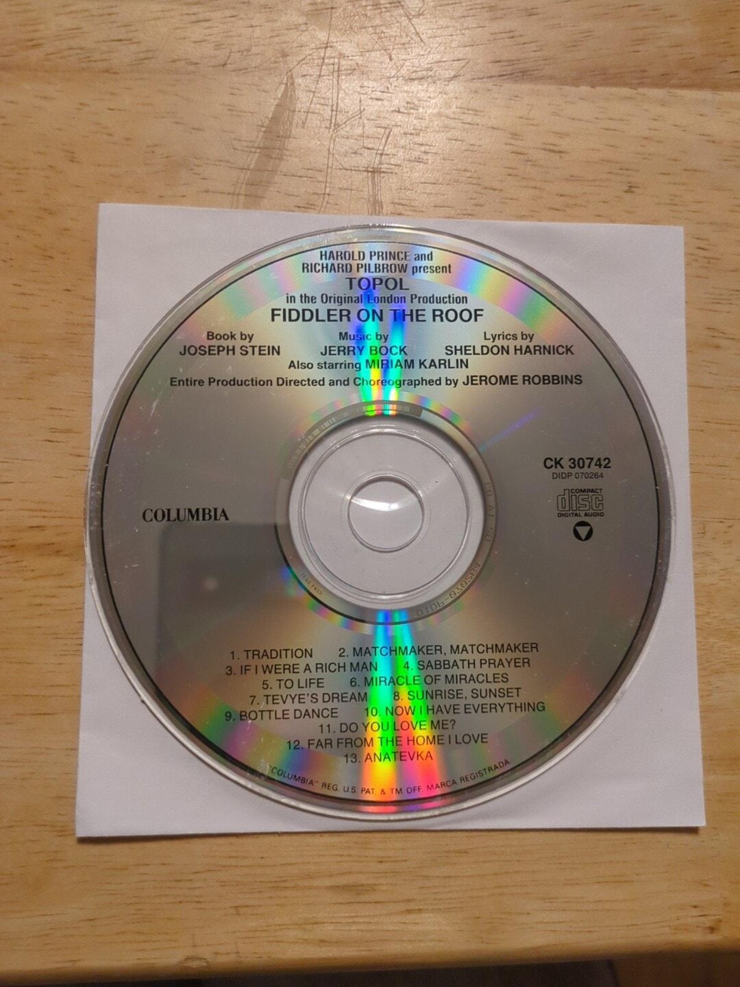 Fiddler on the Roof [original London Cast] by Chaim Topol (CD Columbia ...