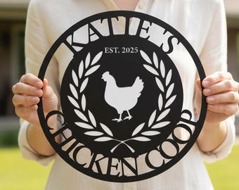 Custom Chicken Coop Sign: Personalized Chicken Coop Metal Decor, Chicken Coop Plaque, Custom Metal Name Sign, Farm Gift, Gift for Mom/Dad