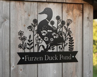 Personalized Duck Farm Sign Decor,Custom Duck Sign,Duck Lover Garden Stake,Metal Duck Quack House Sign,Duck Hutch Sign,Duck Nest Sign