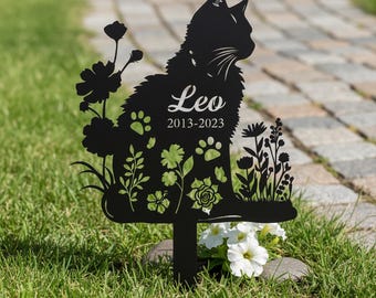 Custom Metal Pet Memorial Garden Sign, Pet Memorial Garden Stake, Cat Garden Sign, Pet Grave Markers, Cat Loss Gifts, Gift For Cat Lover