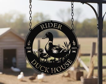 Personalized Duck Farm Sign Decor, Custom Duck Sign, Duck Lover Metal Hanging, Metal Duck Quack House Sign, Duck Nest Sign, Gift for Farmer