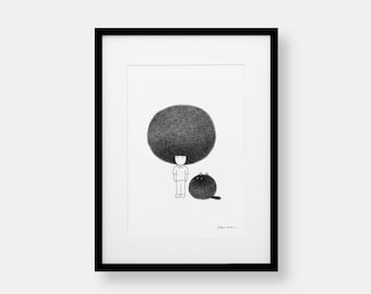 Afro Catfro – A4 Open Edition Print