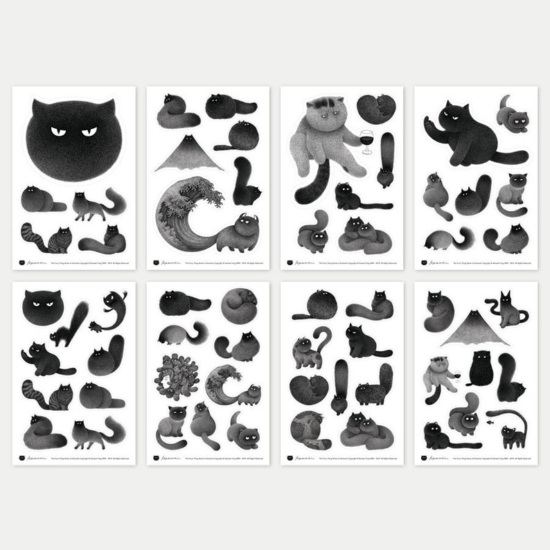 The Furry Thing Sticker Sheet Set of 8 image 1