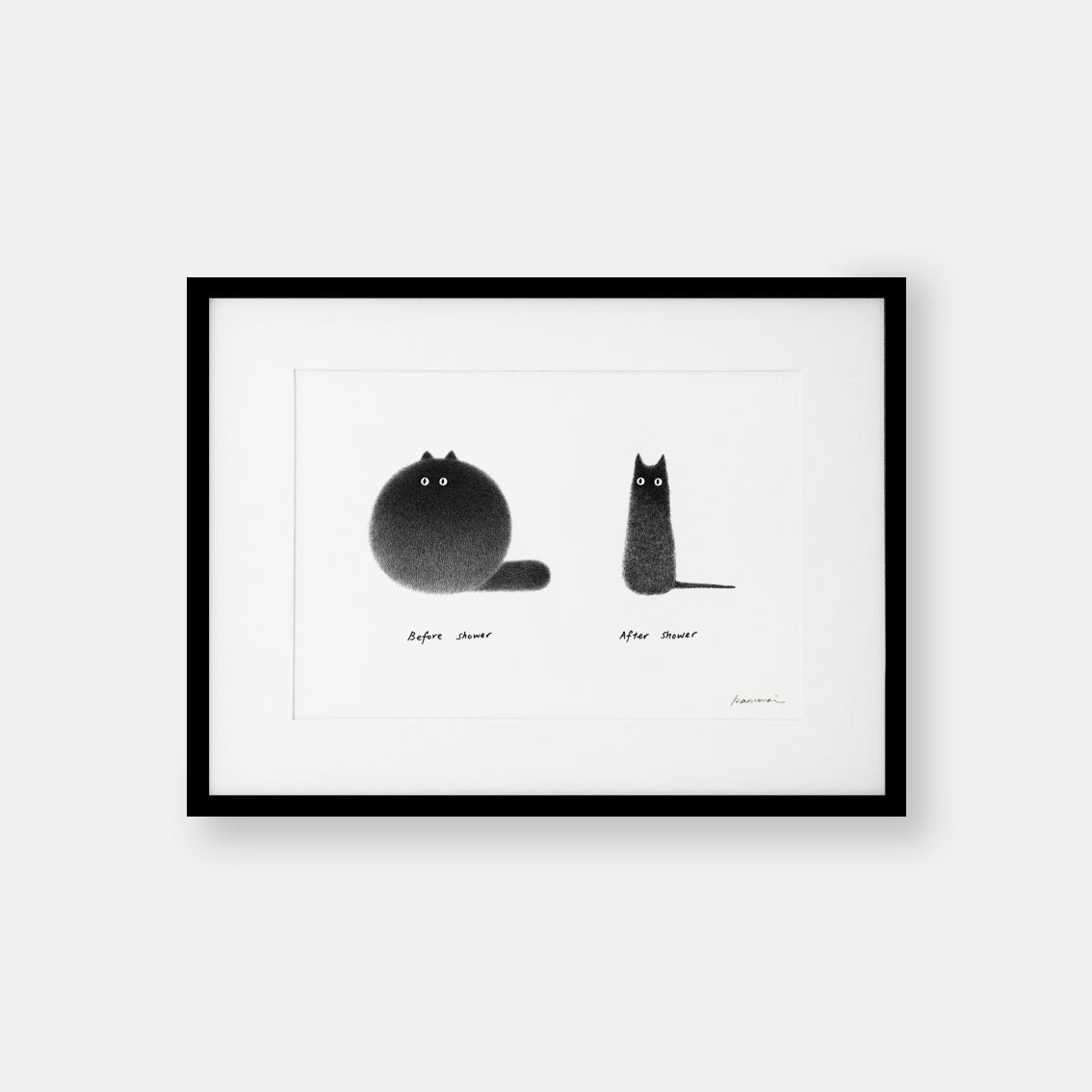 Kitty No.3 – Before shower / After shower – A3 Open Edition Print