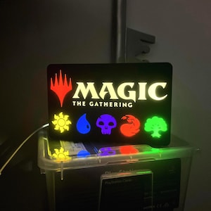 Caja de Luz Lightbox Magic The Gathering El Encuentro Llanura Isla Pantano Montaña Bosque