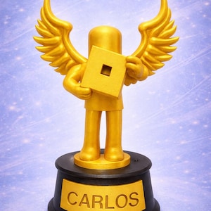 Roblox Custom Trophy – 3D Winged Figure, Customizable Name, Gamer Gift, Gaming Decoration – Free Worldwide Shipping