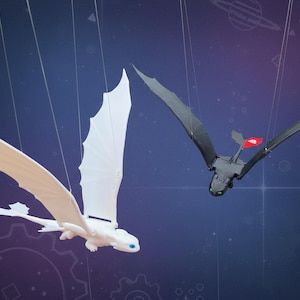 Toothless or Light Fury Wings Puppet | How to Train Your Dragon | Free Worldwide Shipping