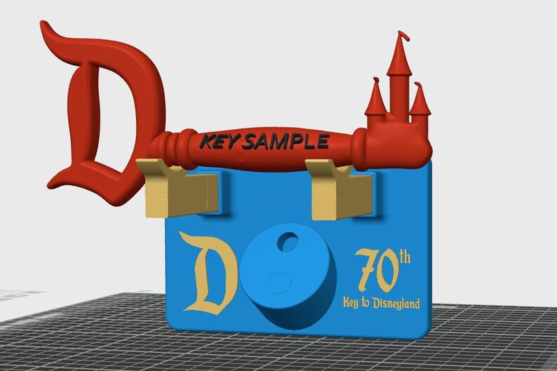 Customizable 3d-printed "key to Disneyland" 70th Anniversary Edition ...