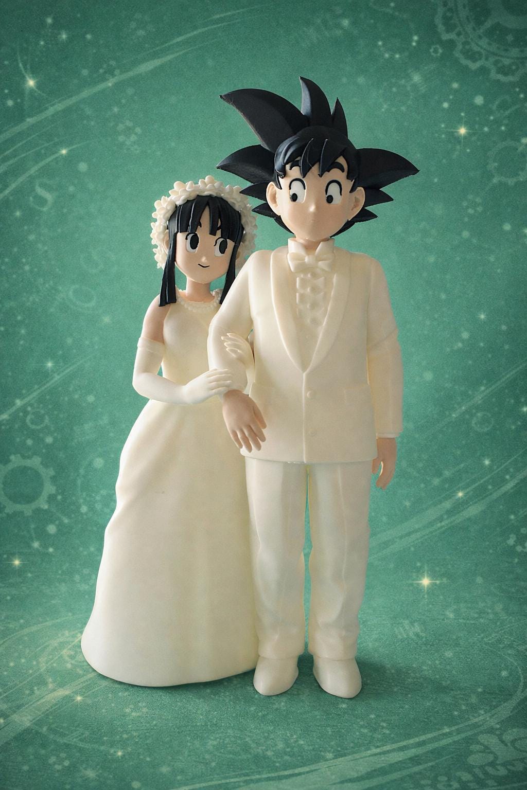 Goku and Chichi (milk) Wedding Figures From Dragon Ball · Custom