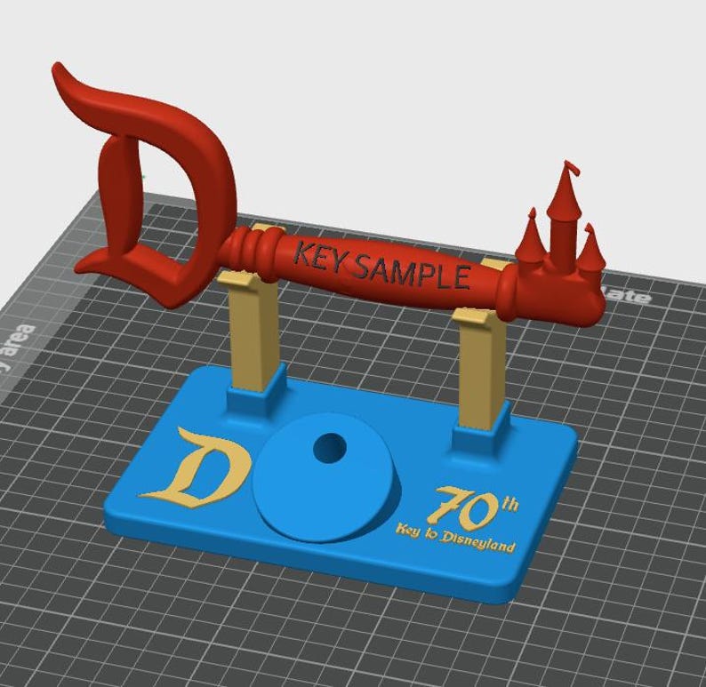 Customizable 3d-printed "key to Disneyland" 70th Anniversary Edition ...