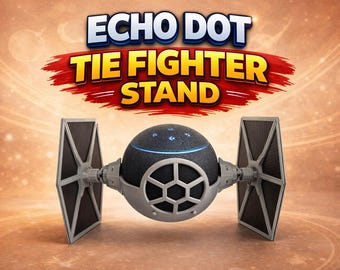 Echo Dot Stand | Star Wars Tie Fighter Speaker Stand | Alexa Echo Dot 4 & 5 Holder | Geek Desk Decor | FREE worldwide shipping