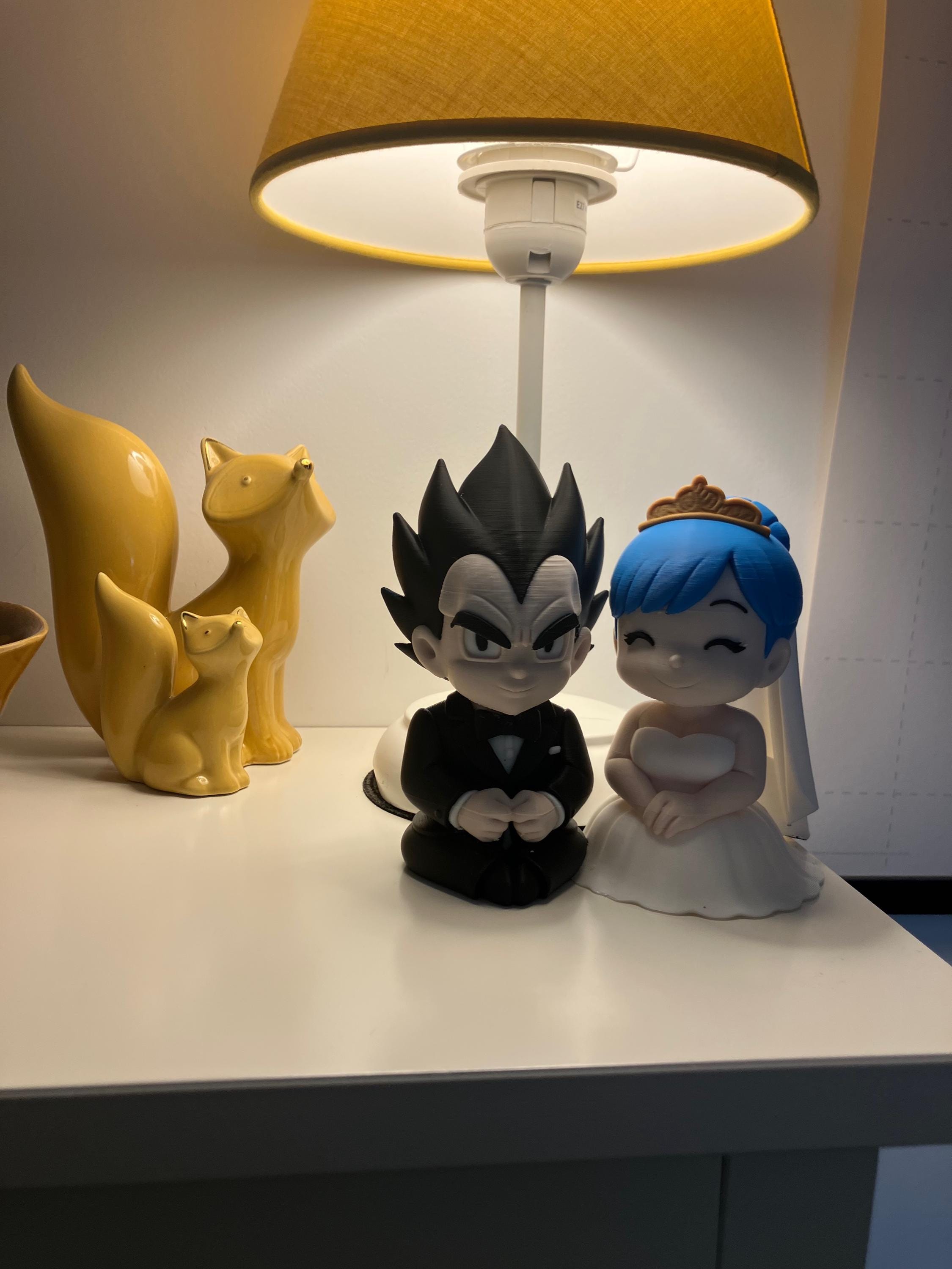 Figurine Dragon Ball – Mariage De Trunks, Végéta Et Bulma, 22 Cm, PVC, Neuve 2025
