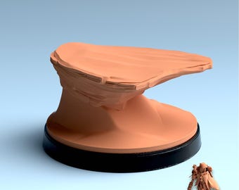 Base STL de 32 mm – Base de exhibición para juegos de guerra de fantasía "Calor del desierto" – Base imprimible para miniaturas de héroes – Descarga digital de terreno de fantasía
