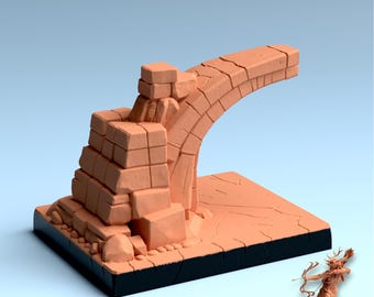 Base STL de 32 mm – Base de exhibición para juegos de guerra de fantasía "Mantén el equilibrio" – Base imprimible para miniaturas de héroes – Descarga digital de terreno de fantasía