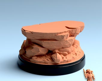 Base STL de 32 mm – Base de exhibición para juegos de guerra de fantasía "Topspot" – Base imprimible para miniaturas de héroes – Descarga digital de terreno de fantasía
